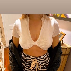 White crop top